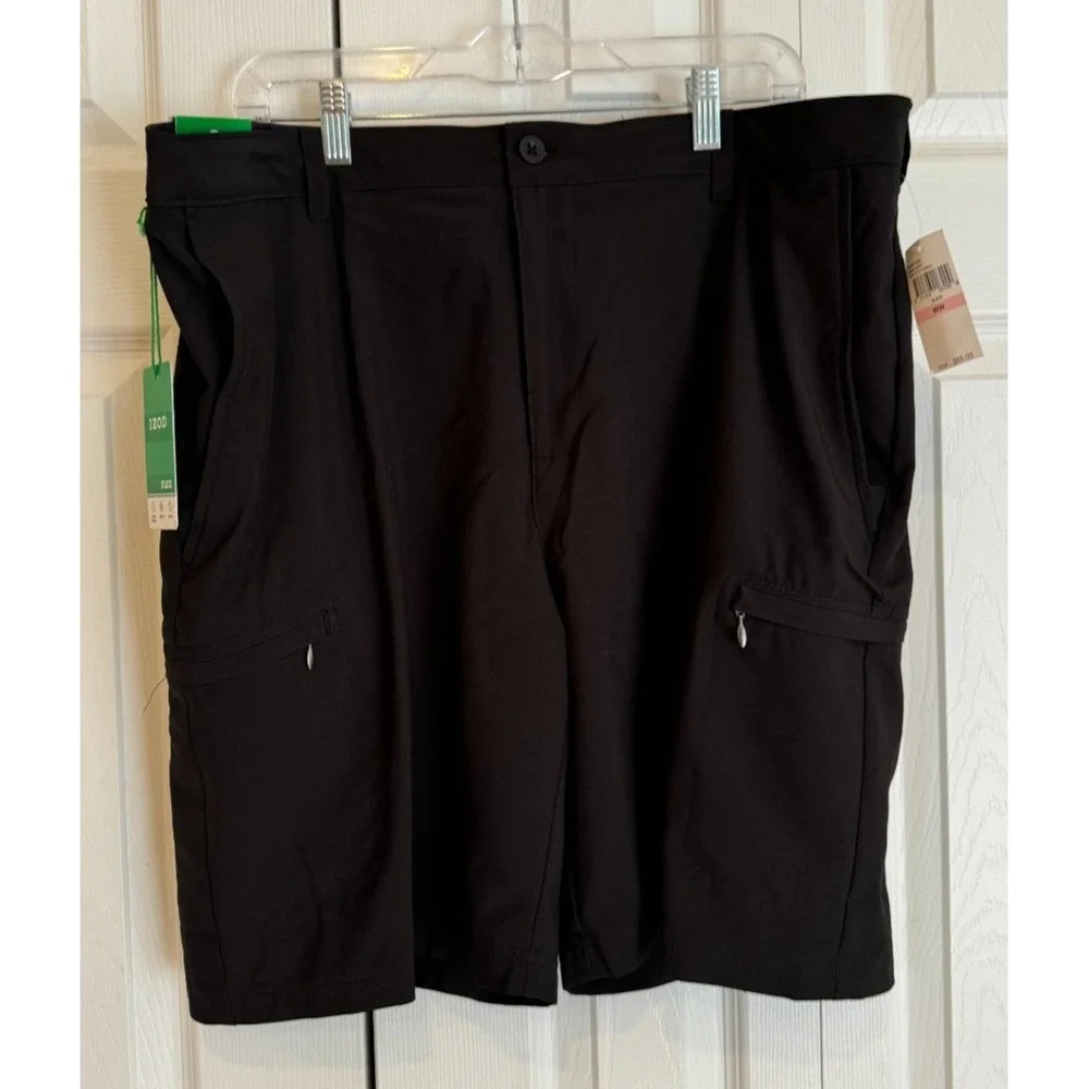 NEW Izod Golf SwingFlex Waistband Shorts Black Straight Fit UPF 50 Men's Size 40